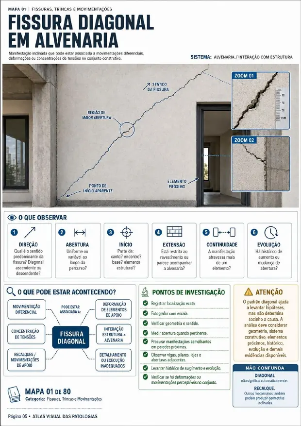 Mapa visual 01 — Fissura diagonal em alvenaria